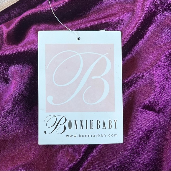 Bonnie Baby Bonnie Jean Velvet Holiday Dress Baby 18 Mo Plum Purple Rosette NWT - Picture 10 of 12